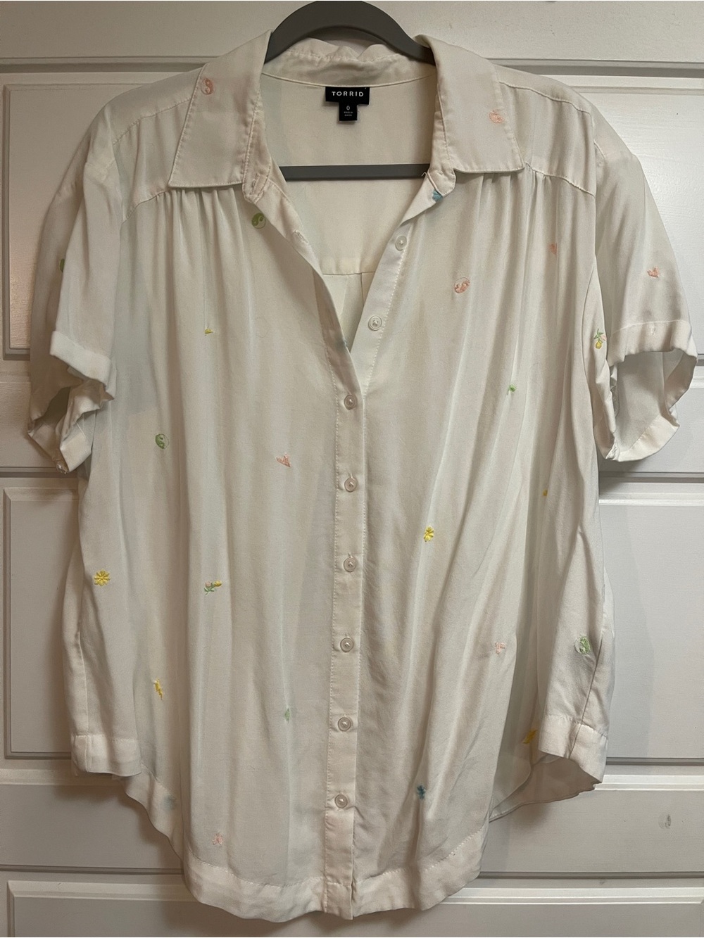 torrid Button-down Blouse with Fun Icon Embroidery